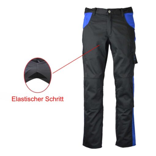 Elastischer Stoffeisatz im Schritt blau