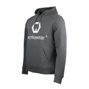 organic hoodie grau seitlich links