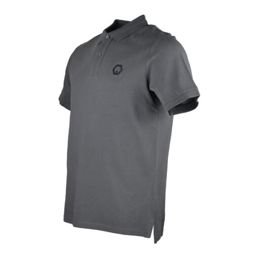 organic poloshirt grau seitlich links