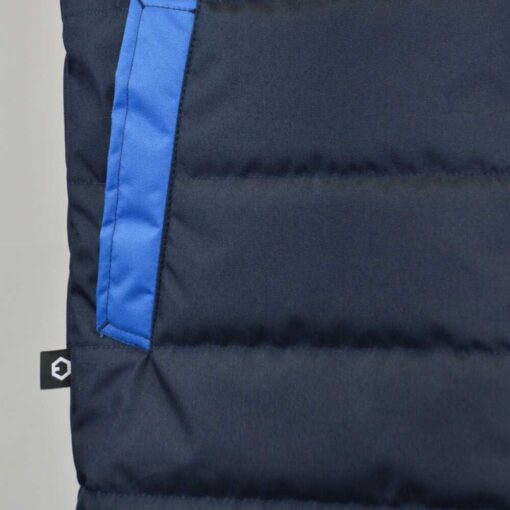 blaue Puffer Weste Workawear Einschubtasche